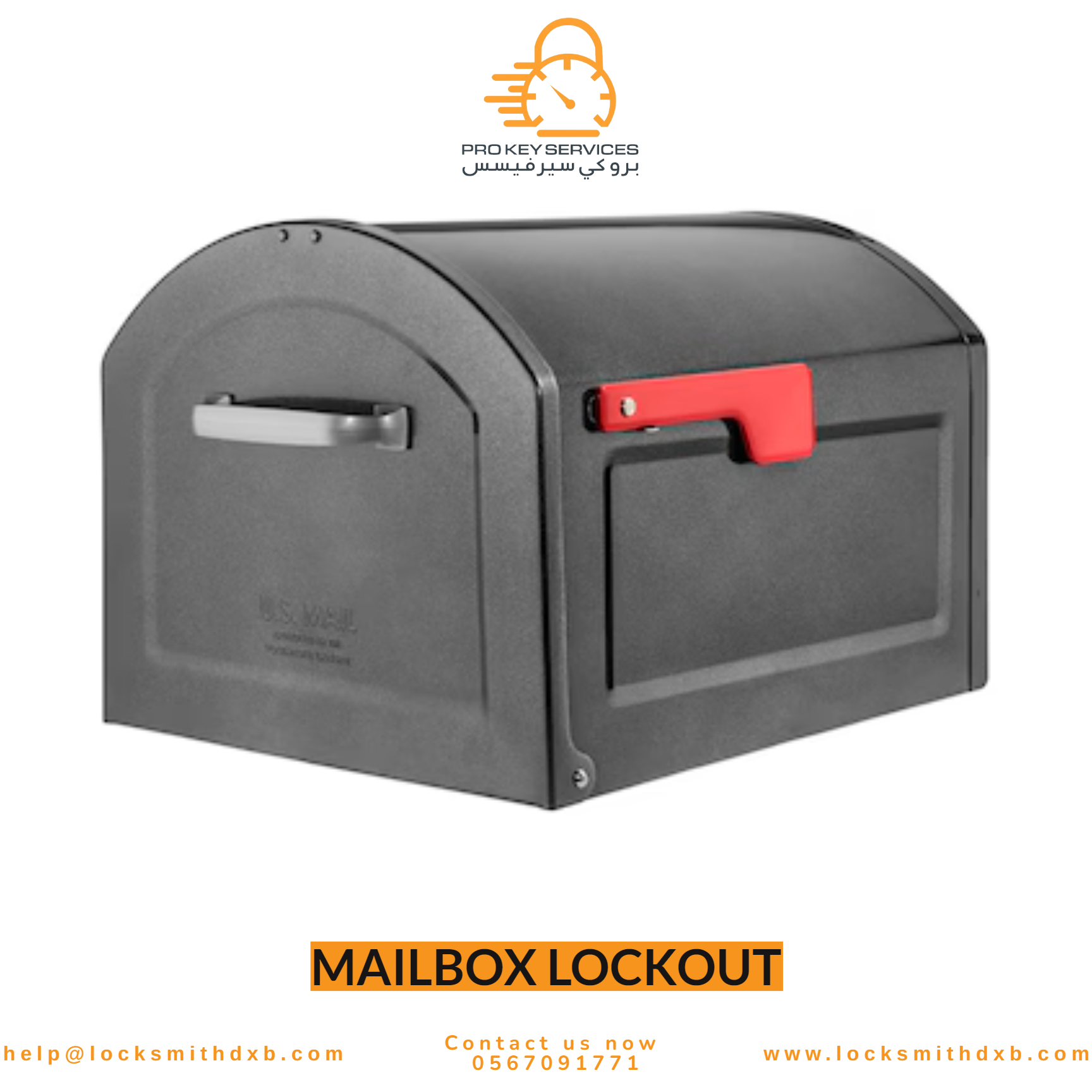 Locksmith opening a jammed mailbox lock in Dubai