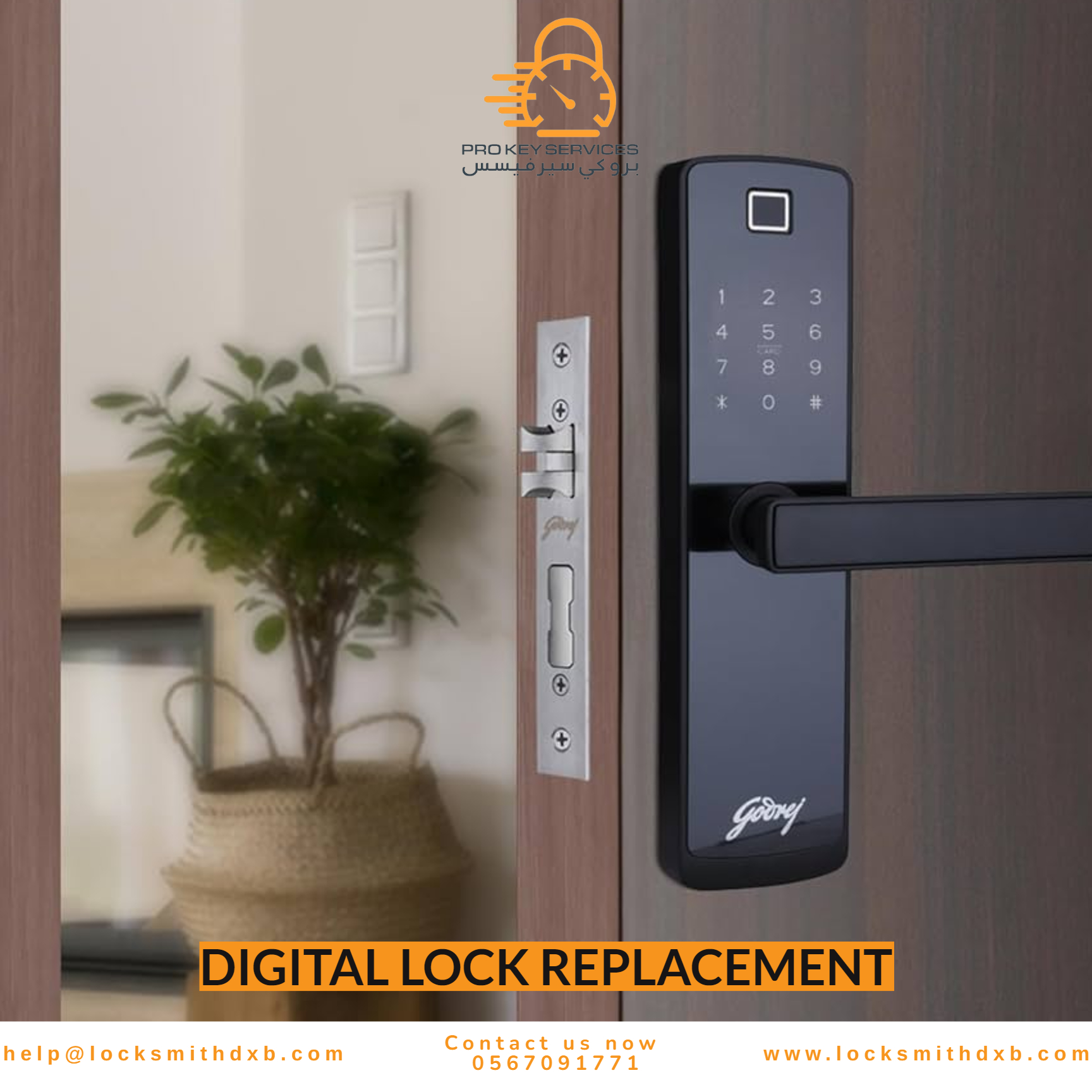 Digital Lock Replacement Service in Dubai by Pro Key Services