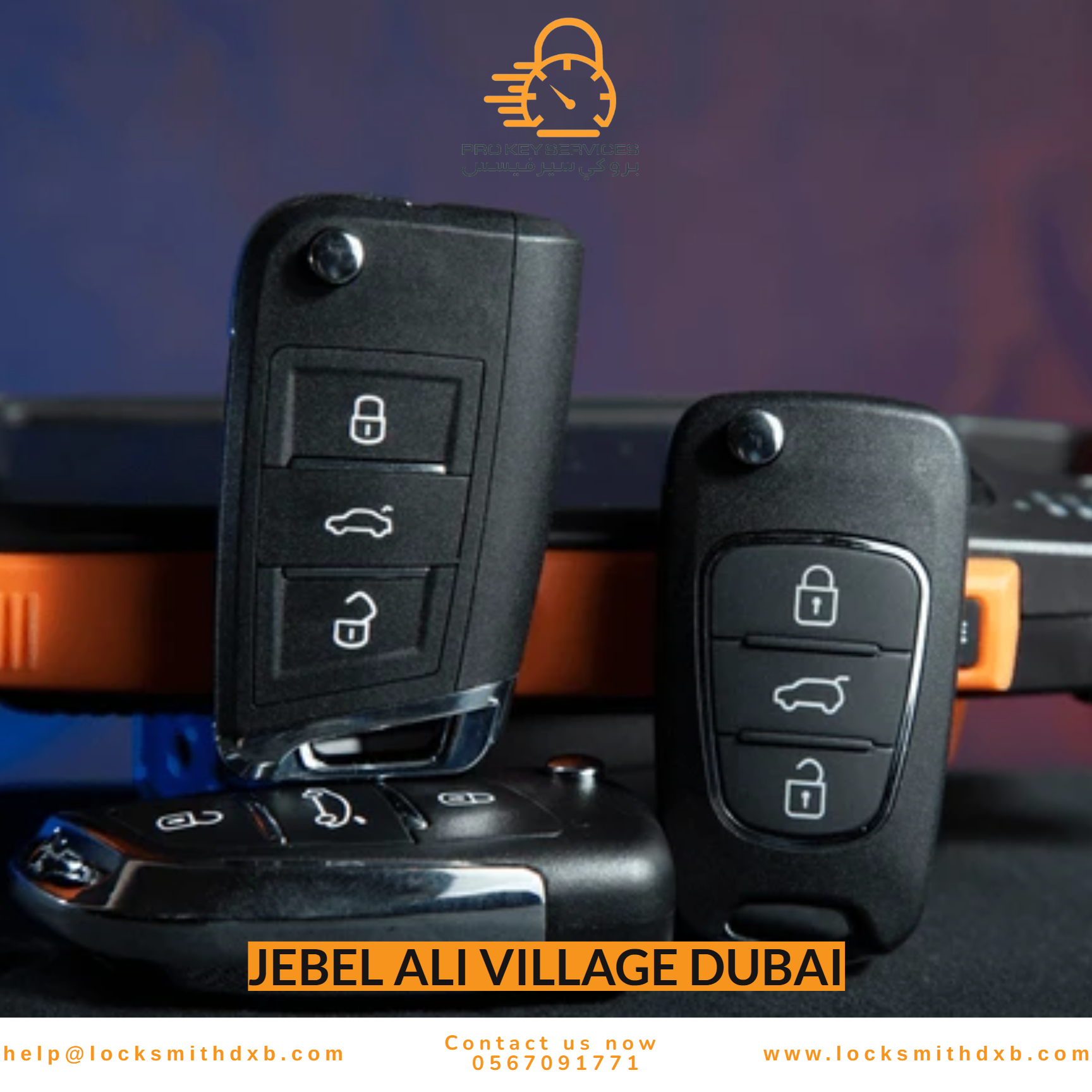 Pro Key Services mobile locksmith van in Jebel Ali Village Dubai