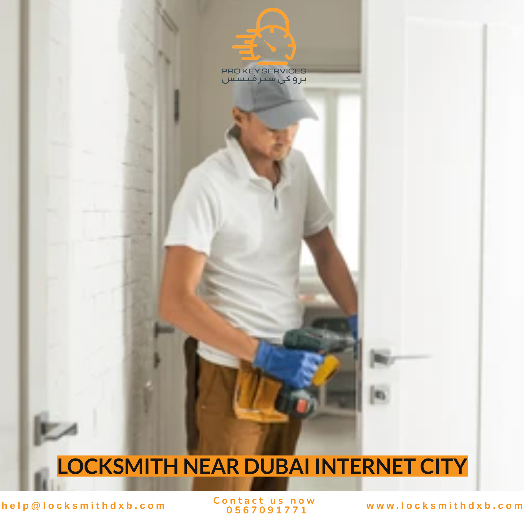 Pro Key Services vehicle covering Dubai Internet City and surrounding areas