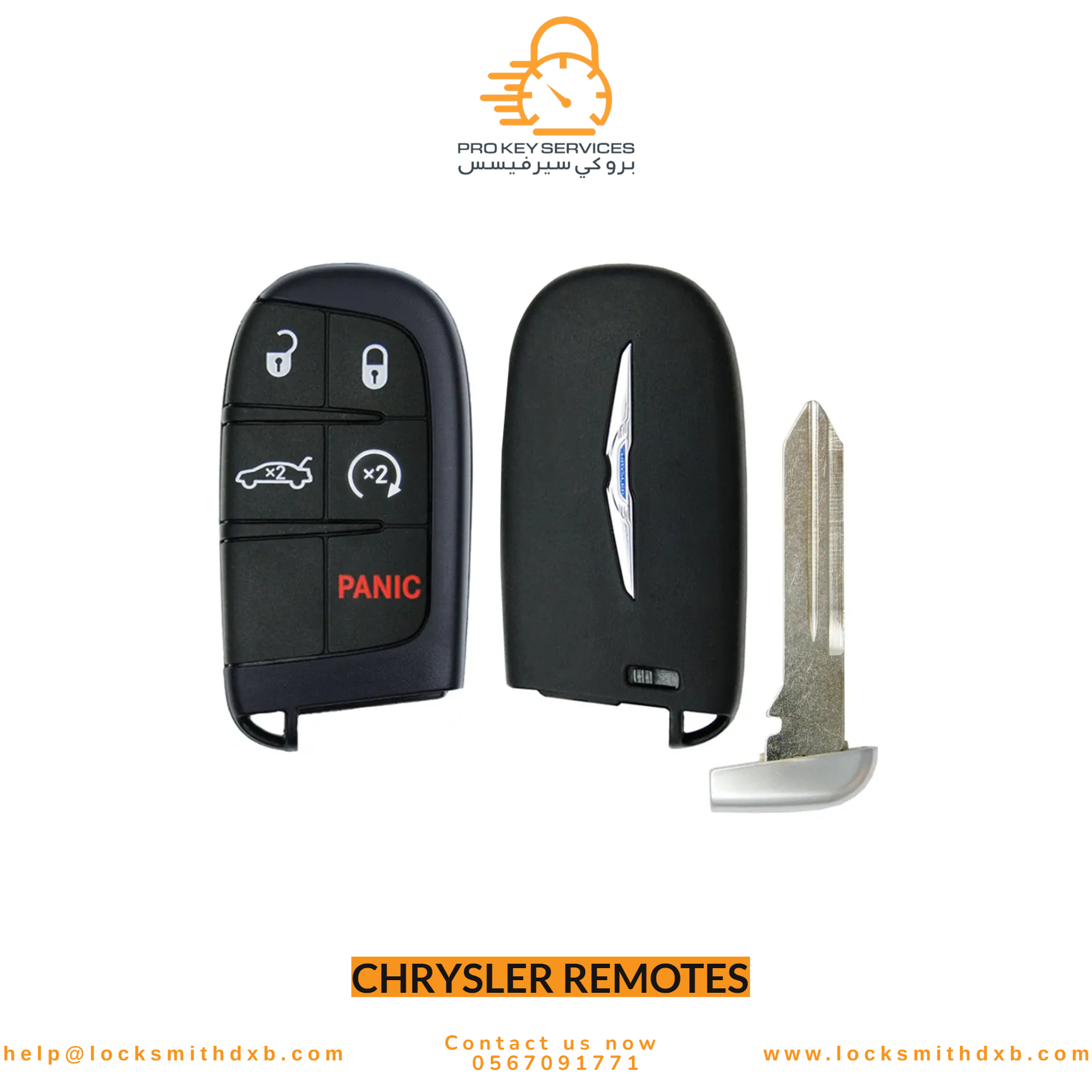 Professional Chrysler Remote Key Fob Services in Dubai
