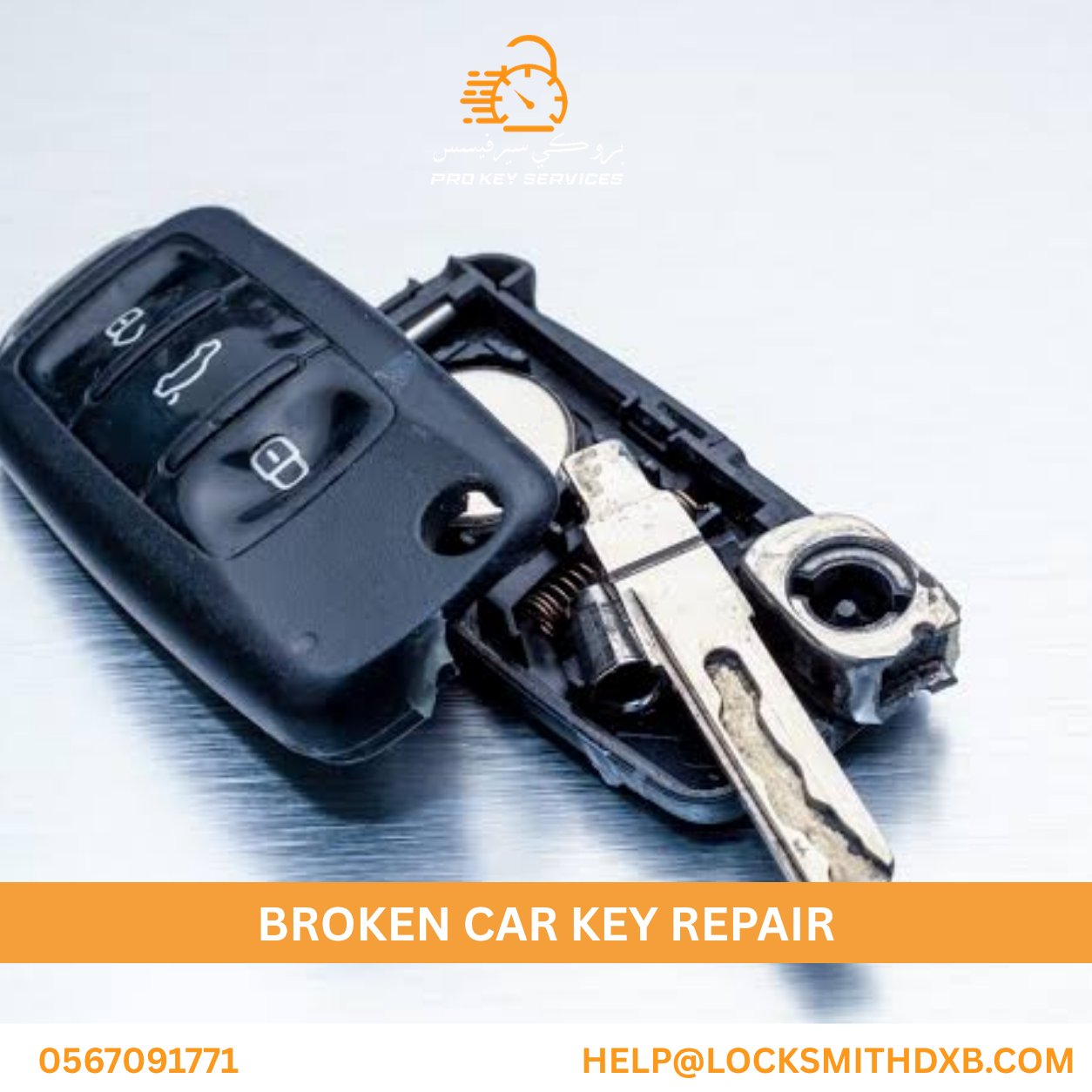 Broken car key repair service in Dubai by Pro Key Services