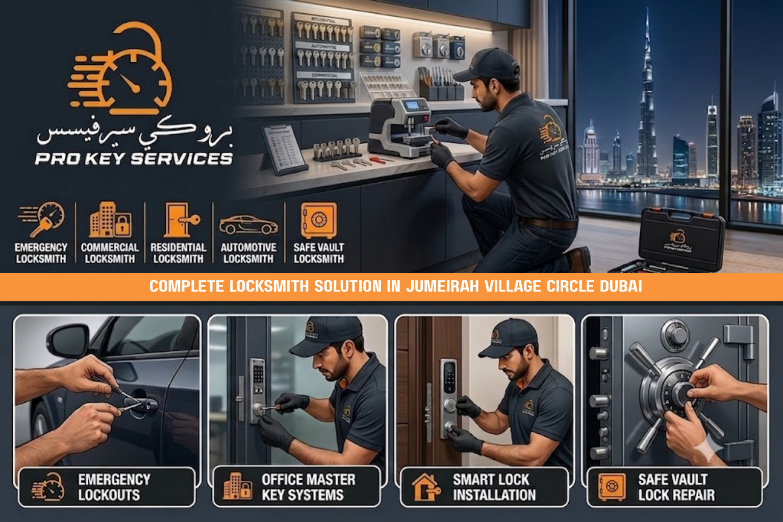 Emergency locksmith callout in JVC Dubai